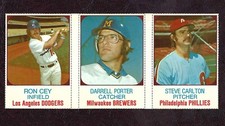 1975 Hostess 3 Card Panel Cey, Porter, Carlton, EX!