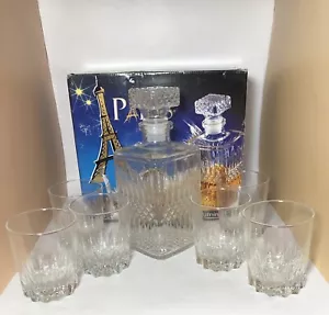 Luminarc Paris Whisky Set 7 Piece Decanter & 6 Tumblers Verrerie Crystal - Picture 1 of 15