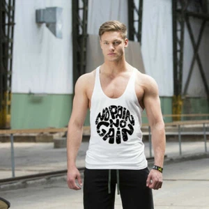 Canottiere uomo cotone magliette allenamento sport bodybuilding fitness canottiere - Foto 1 di 8