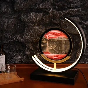 Moving Sand Painting LED Table Lamp Art Bedside Night Light Bedroom Living Room - Picture 1 of 14