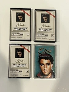 Elvis Presley Cassettes: The Legend Lives On Vol 1, 2 & 3 + Greatest Love Songs - Picture 1 of 13