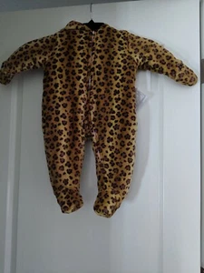Quiltex Winter Hvy Snowsuit Infant/Girls Cute Kitty Cheetah Frnt Zip Hood Pram - Picture 1 of 9