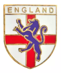 England St George With Lion Rampant Shield Pin Badge - Picture 1 of 2