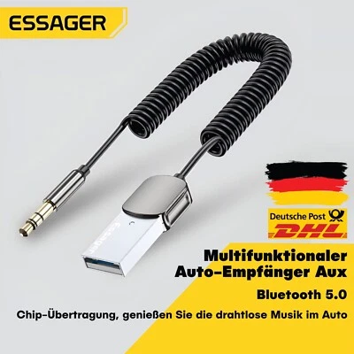 Bluetooth Audio Empfänger Dongle für Auto AUX 3,5mm Wireless Adapter Essager