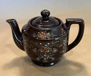 Vintage Brown Glazed Teapot with Lid, Hand Painted Japan, Brownstone - Picture 1 of 8