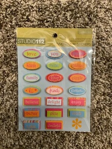 Studio 112 Bright Framed Words Dimensional Stickers 21 Pieces - Picture 1 of 3