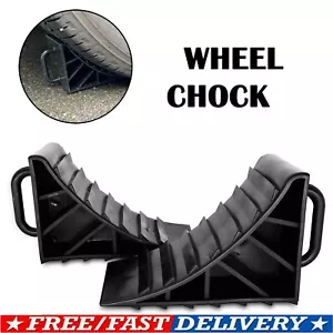 2x For Car Truck Rv Camper Trailer Tire Stopper Wheel Chocks Blocks Heavy Duty - Picture 1 of 5