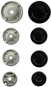 Universal Short Internal Boss Type Gas Hob Top Burner Crown & Flame Cap Lid Kit - Picture 1 of 2