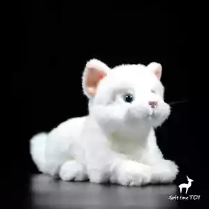 21cm White Cat Plush Toy Felis Catus Stuffed Animal Soft Kids Doll Gifts - Picture 1 of 5