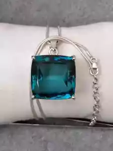 Colgante de topacio azul Londres colgante de plata de ley 925 joyas de piedras preciosas para mujer - Imagen 1 de 5