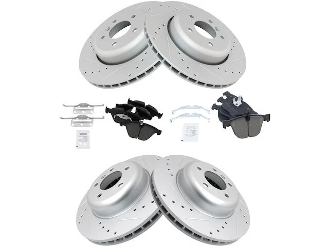 Kit de pastilha de freio dianteiro e traseiro TRQ 96WJ38Q e rotor compatível com 2007-2010 BMW 650i - Imagem 1 de 1