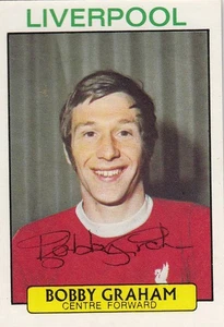 Vintage SIGNED A & BC 1971/72 Trading Card BOBBY GRAHAM LIVERPOOL - Picture 1 of 1
