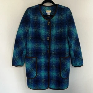 Weiche Umgebung Boucle karierte Wollmischung Jacke Damengröße Medium Petite - Bild 1 von 13