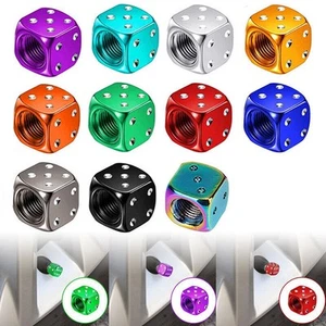 8pcs Metal Dice Wheel Valve Stem Tire Cap Trims For Car/Bike/Truck Multicolor - Picture 1 of 30