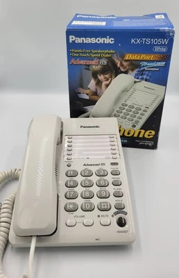 Panasonic KX-TS105W White Corded Telephone Intergraded Phone Not Fully Testet - Image 1 of 4