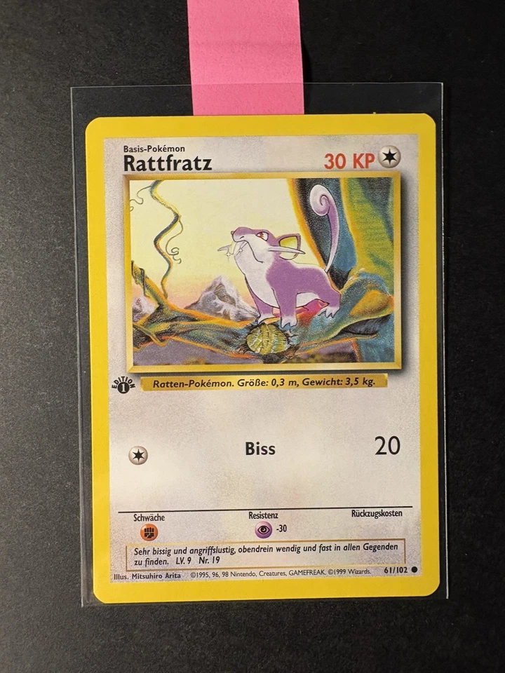 Pokemon Karte Rattfratz 61/102 Base Set 1. Edition Deutsch Basis NM - Bild 1 von 4