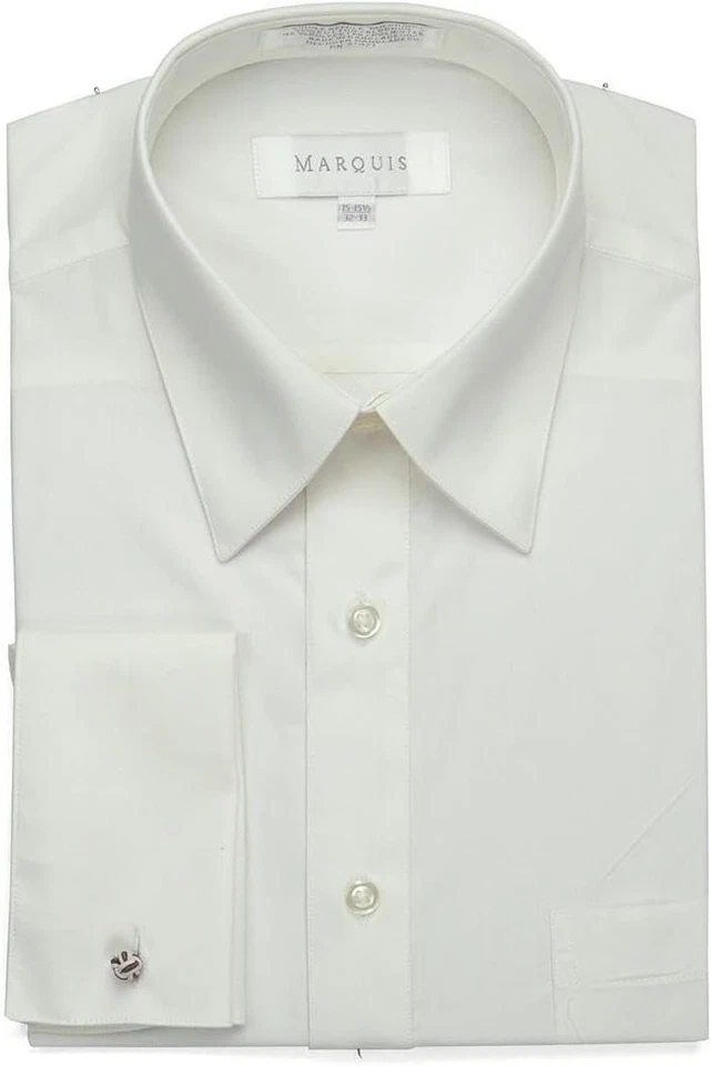 Marquis Men's Regular Fit French Cuff Cotton Blend Solid Dress Shirt - Image 1 of 1