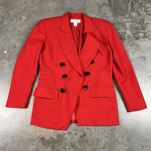 Blazer Christian Dior donna taglia 6 rosso USA vintage