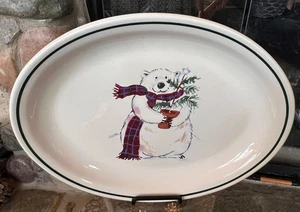 Pfaltzgraff der Schneebär Kollektion 13,5" x 10" Neu ohne Etikett Servierplatte NEU - Bild 1 von 6