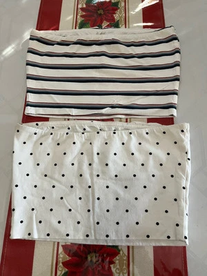 2 Top tubo Charlotte Russe blanco para mujer, mediano, rayas y lunares, excelente estado Foto 1 de 4
