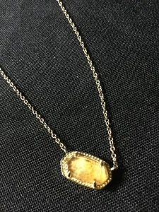 Kendra Scott Elisa gelbe Kanarienquarz Halskette RAR - Bild 1 von 6