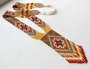 HANDGEFERTIGTE indianische traditionelle Schmuck PERLEN Volk HALSKETTE Gerdan - Bild 1 von 1
