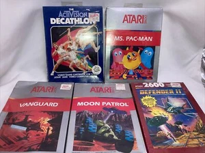 5 Sealed Atari 2600 games Decathlon Pac-man defender 2 Various conditions KayBee - Picture 1 of 13