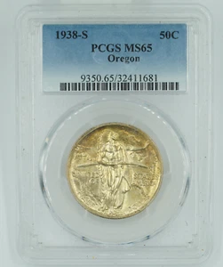 1938-S PCGS MS65 Oregon Commemorative Half Dollar - Picture 1 of 3
