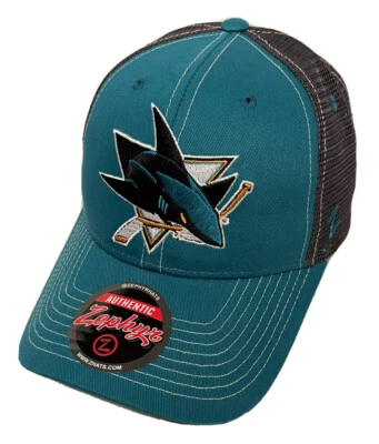 Zephyr NHL San Jose Sharks "Big Rig" Curved Bill Adjustable Trucker Hat NWT - Image 1 of 4
