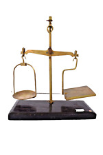 Vintage Brass Postal Scales Oak & Brass Postage Balance Hand Made Collectible"1