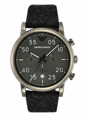 EMPORIO ARMANI AR11154 LUIGI CHRONOGRAPH GREY FABRIC STRAP MEN'S WATCH - Image 1 of 2
