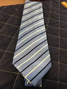 Tasso Elba Men’s Necktie Blue Striped Designer - Picture 1 of 5