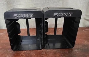 Set Of 3 Vintage Sony Cassette Storage Stacking Cube Tower 4.25" Tapes- Holds 8 - Picture 1 of 7
