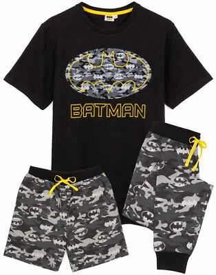 DC Comics Batman Pyjamas Camo Mens Short OR Long Leg PJs - Image 1 of 4