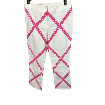CJ Laing White Cotton Embellished Pants Size 4 - Image 1 of 3