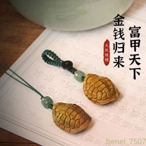 Green Sandalwood Wood Carved Fujia One Side Keychain Nafu Hand Piece Pendant - Picture 1 of 9
