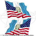USA United States America-GUATEMALA Guatemalan Flying Flag 120mm Stickers x2