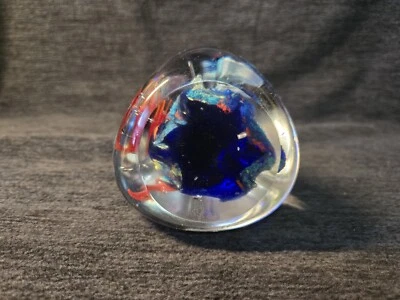 Vidrio artístico de tres caras 4,5" pisapapeles peces acuario paisaje marino  Foto 1 de 4