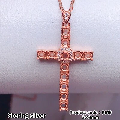 Colgante plata 925 ajuste vacío, hágalo usted mismo ajuste en blanco, Foto 1 de 4