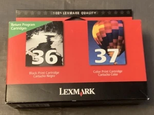 GENUINE Lexmark 36 37 Ink Cartridges Black & Color Combo Set X3650 X4650 X6650 - Picture 1 of 5
