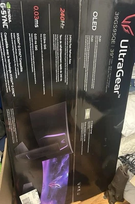 LG 39" UltraGear OLED Curved Gaming Monitor 240Hz HDR400 - Monitor and Stand - Image 1 of 3