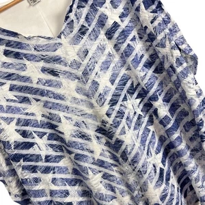 Catherines Women's 1X Plus Patriotic Stars Stripes Poncho Tunic Americana USA - Picture 1 of 11