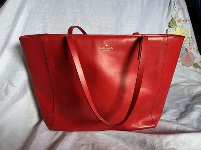 Bolso grande de cuero Kate Spade rojo Foto 1 de 4