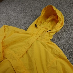 VTG LL Bean Jacket Womens S Yellow Hooded Anorak Windbreaker Pullover Rain Coat - Picture 1 of 12