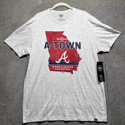 Atlanta Braves 2021 World Series Champions Gray Graphic T-Shirt ’47 Brand Large - Image 1 of 4