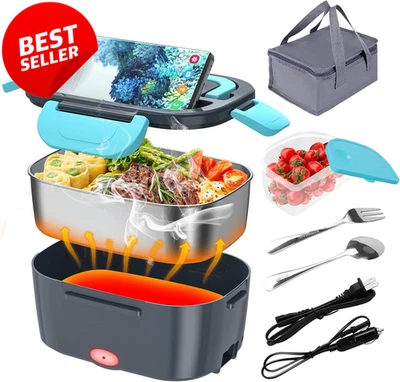 Fiambrera Eléctrica Calentador de Alimentos 12V 24V 110V 80W Portátil 1.5L EE. UU. Foto 1 de 4