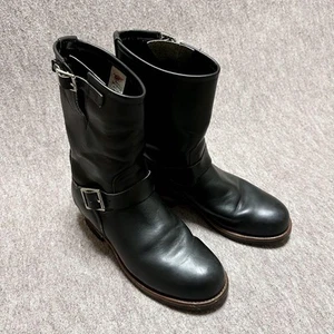 Stivali RedWing 2268 Engineer Boots PT99 ricamo etichetta pelle nero taglia 9,5D - Foto 1 di 20