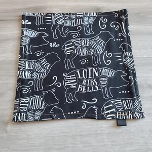 "BLACK TAG HANKS" by Boneshaker - EDC Hankies, Meat Cuts on Black Microfiber - Bild 1 von 4