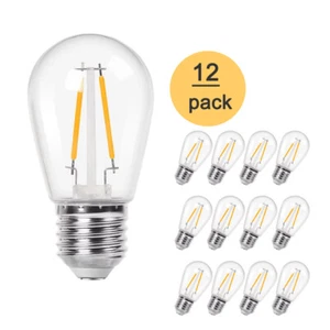 12 Pack E27 Screw Lamp Bulbs 2W S14 Vintage Style Filament Edison Bulb for Party - Picture 1 of 16