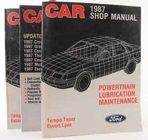 1987 Ford Tempo / Topaz / Escort / Lynx Shop Manuals 3 Volumes Body Powertrain+ - Foto 1 di 10
